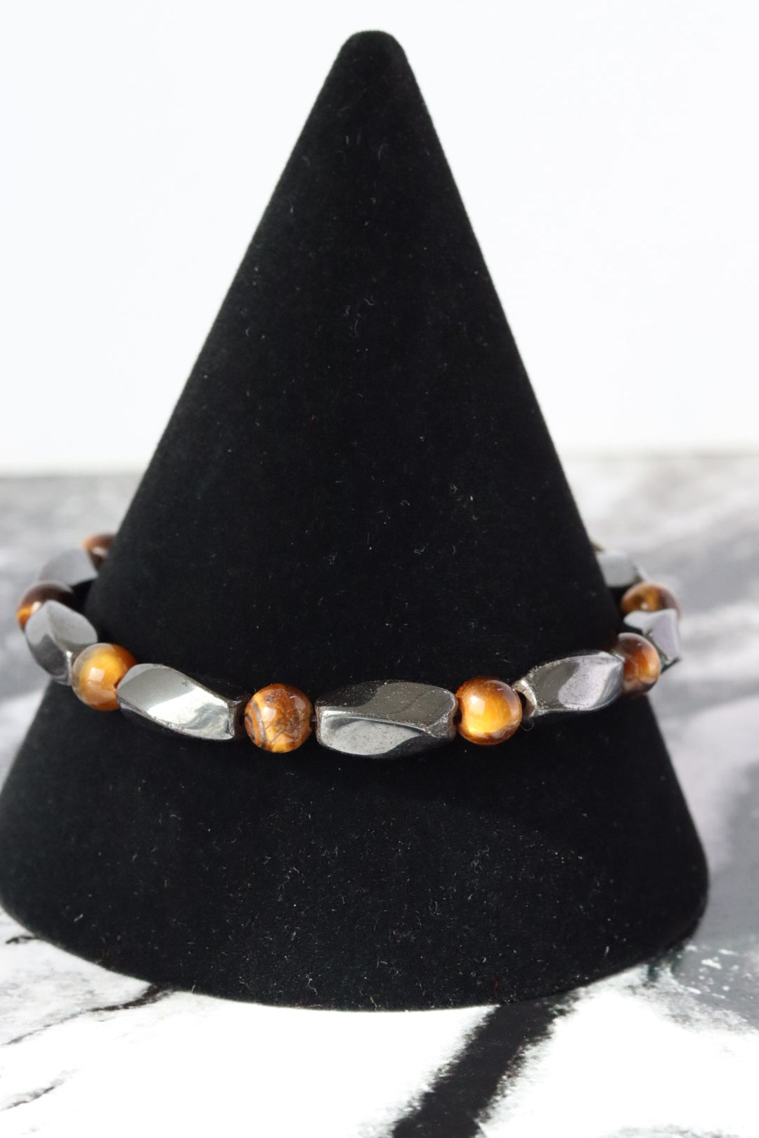 PULSERA OJO DE TIGRE CON HEMATITA