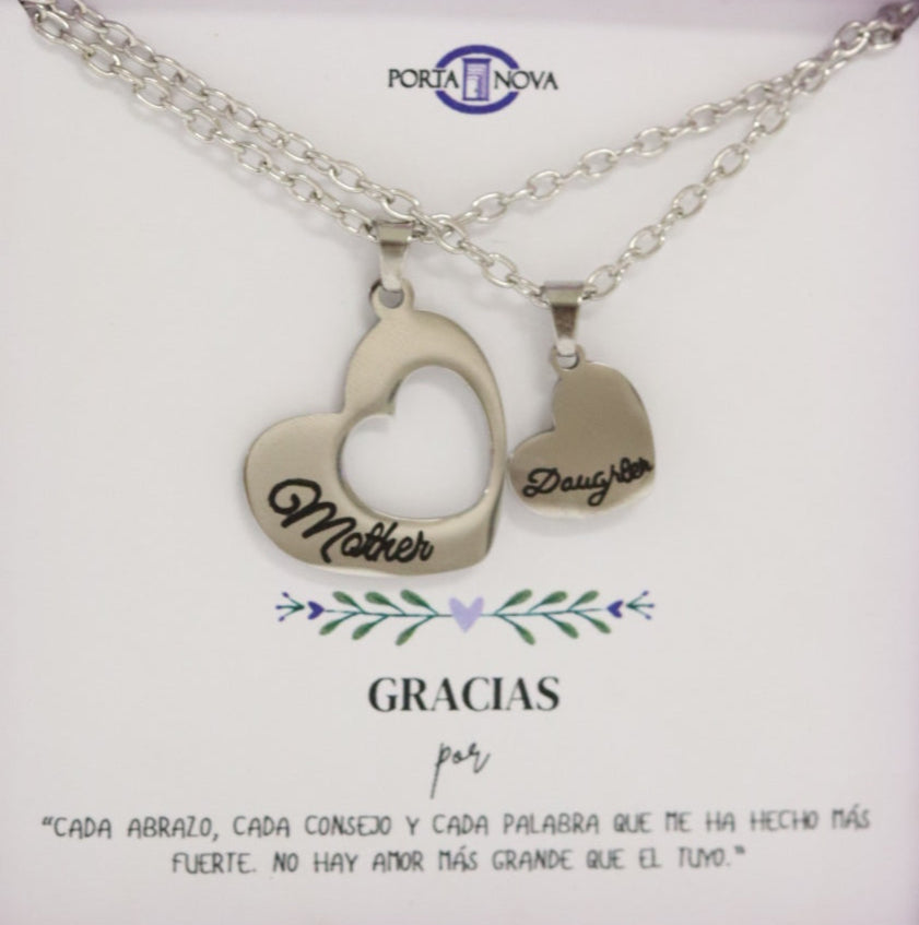 Collar corazones plata