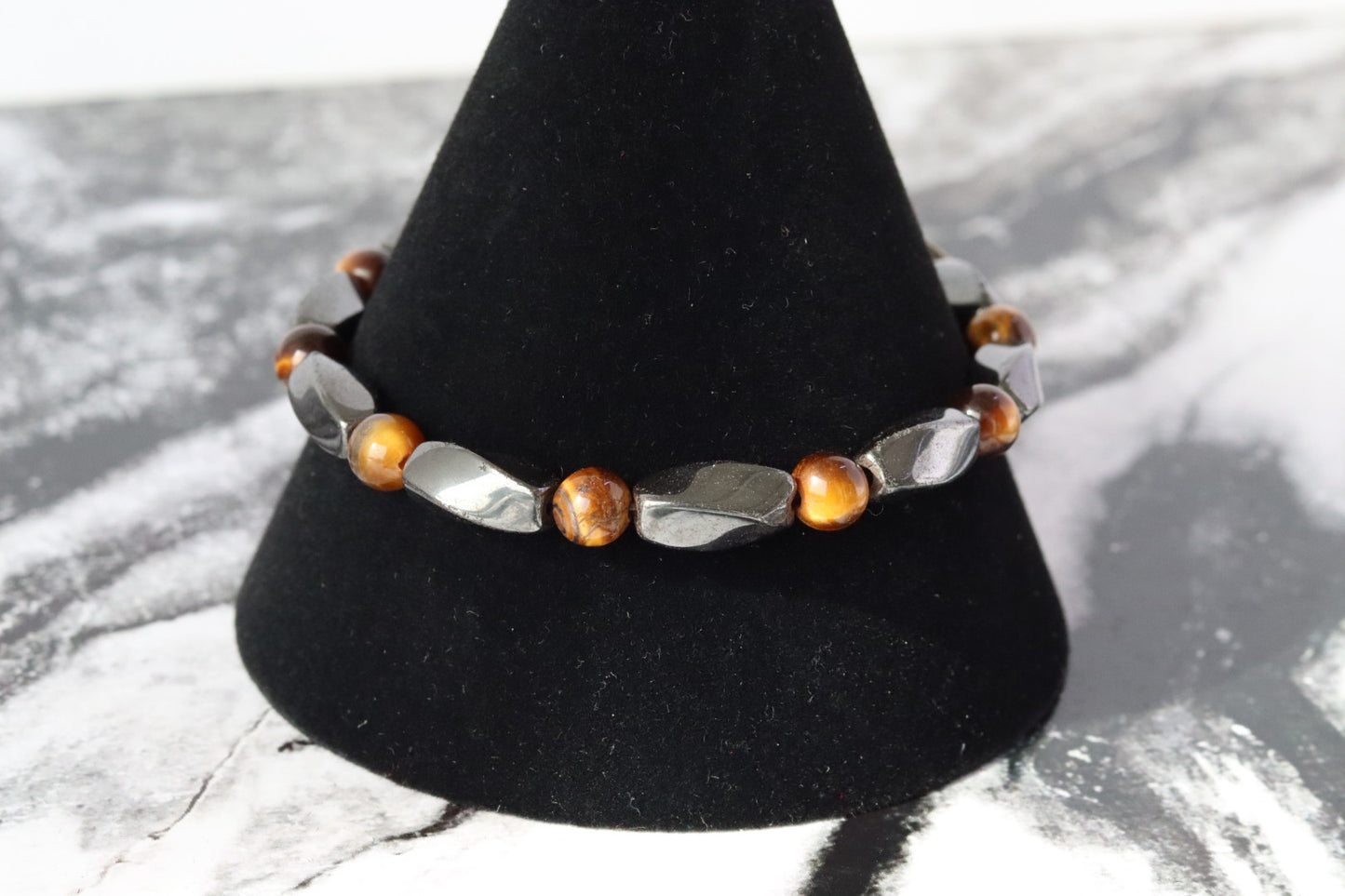 PULSERA OJO DE TIGRE CON HEMATITA