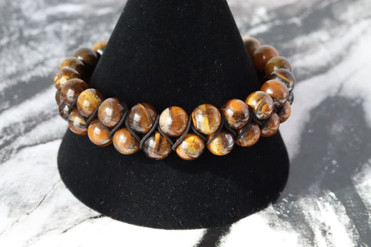 PULSERA OJO DE TIGRE TEJIDA