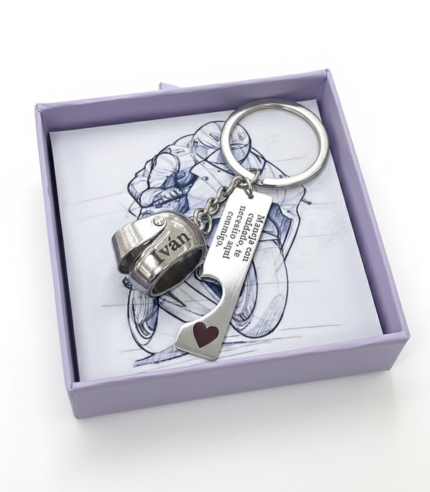 Llavero casco de moto personalizado